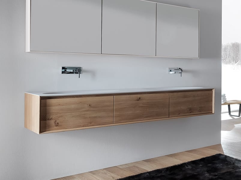 Двойной подвесной умывальник с ящиками Falper Shape EVO ARCH-00031101