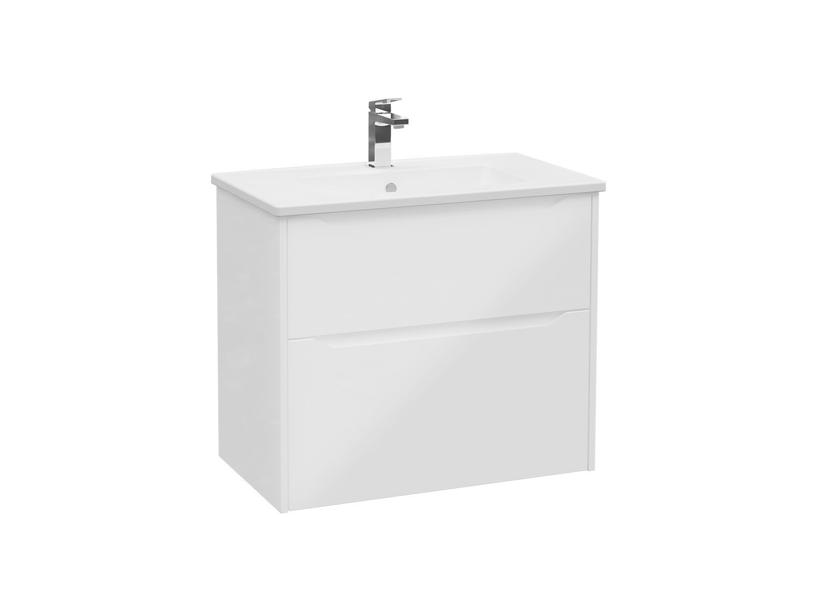 Подвесной шкаф для умывальника со встроенной раковиной с ящиками VitrA Bathrooms Integra Square ARCH-00124085 - Вид №1
