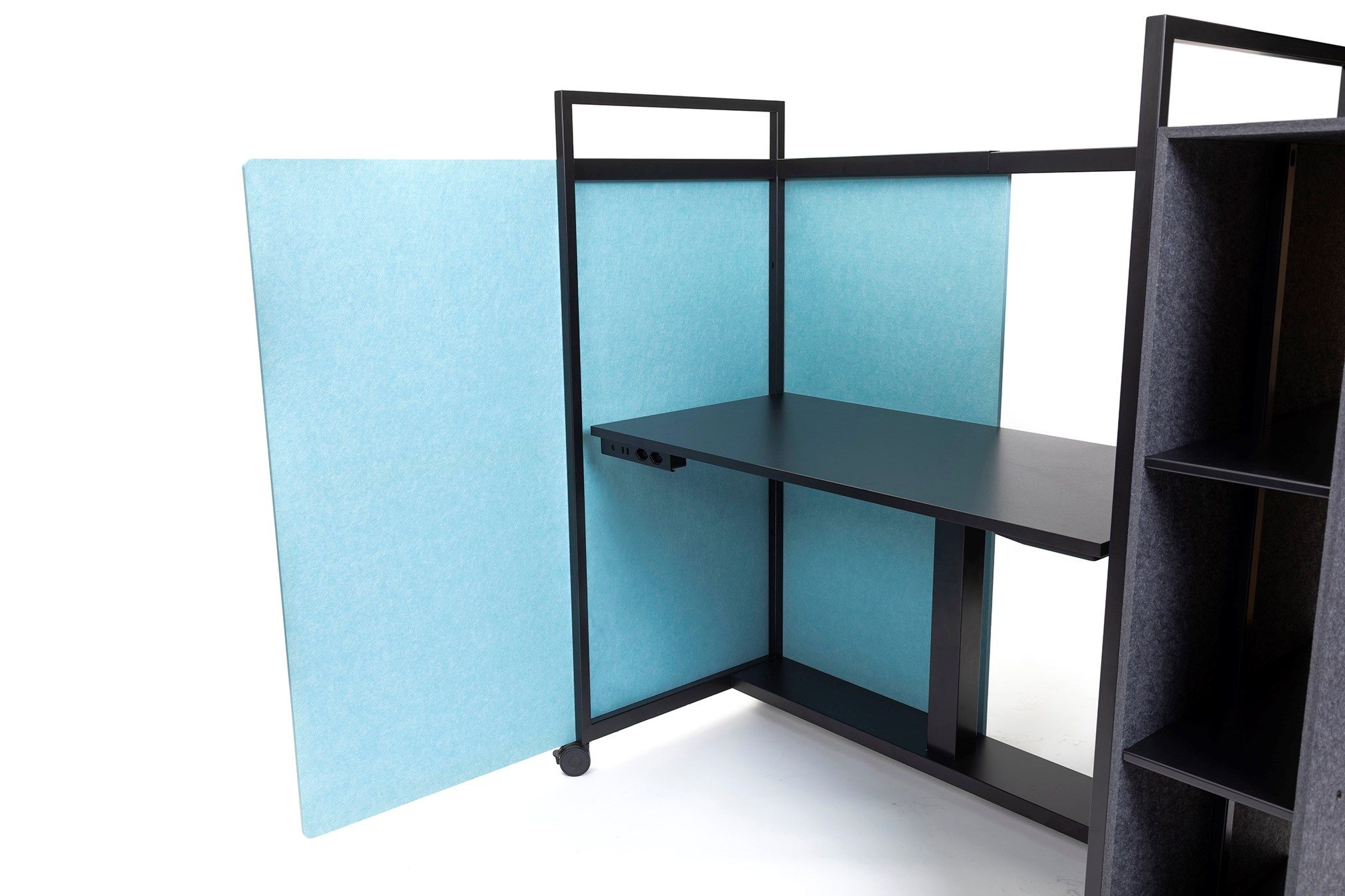 Рециркулированный ПЭТ регулируемая высота стол на колесах с электрической розеткой ECHOJAZZ MCART ARCH-00131553 - Вид №13