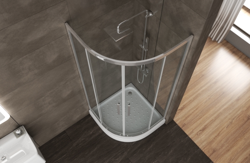 Душевое ограждение (без поддона) с двумя раздвижными дверьми STREAM BS090.1203S bravat - Вид №1