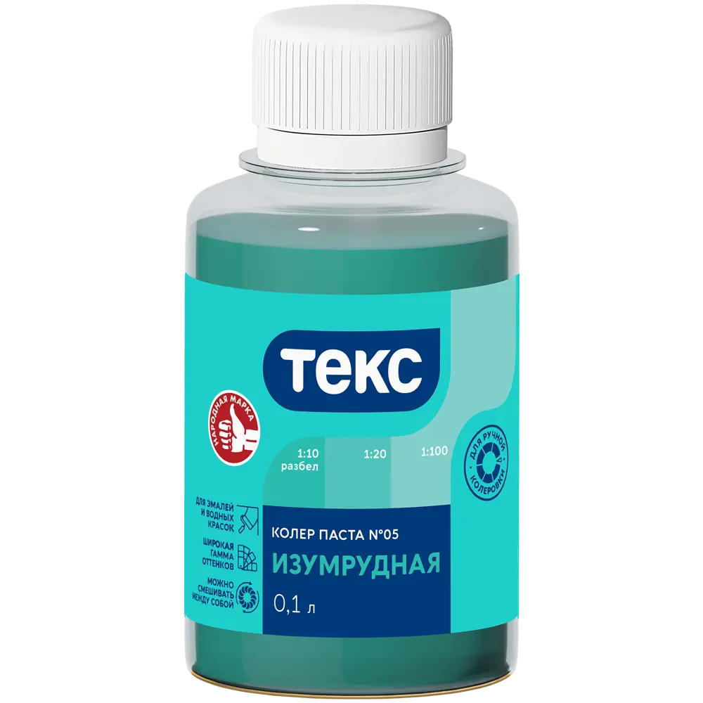 Колер паста Текс Универсал 0.1 л цвет изумрудный 89344643 STLM-2148023 