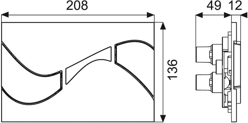 Redi Панель смыва для унитаза из пластика Nicoll P2clhel - Вид №1