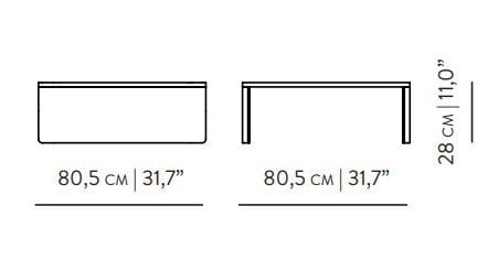 Квадратный низкий журнальный столик из дуба Wewood купол ARCH-00041031 - Вид №1
