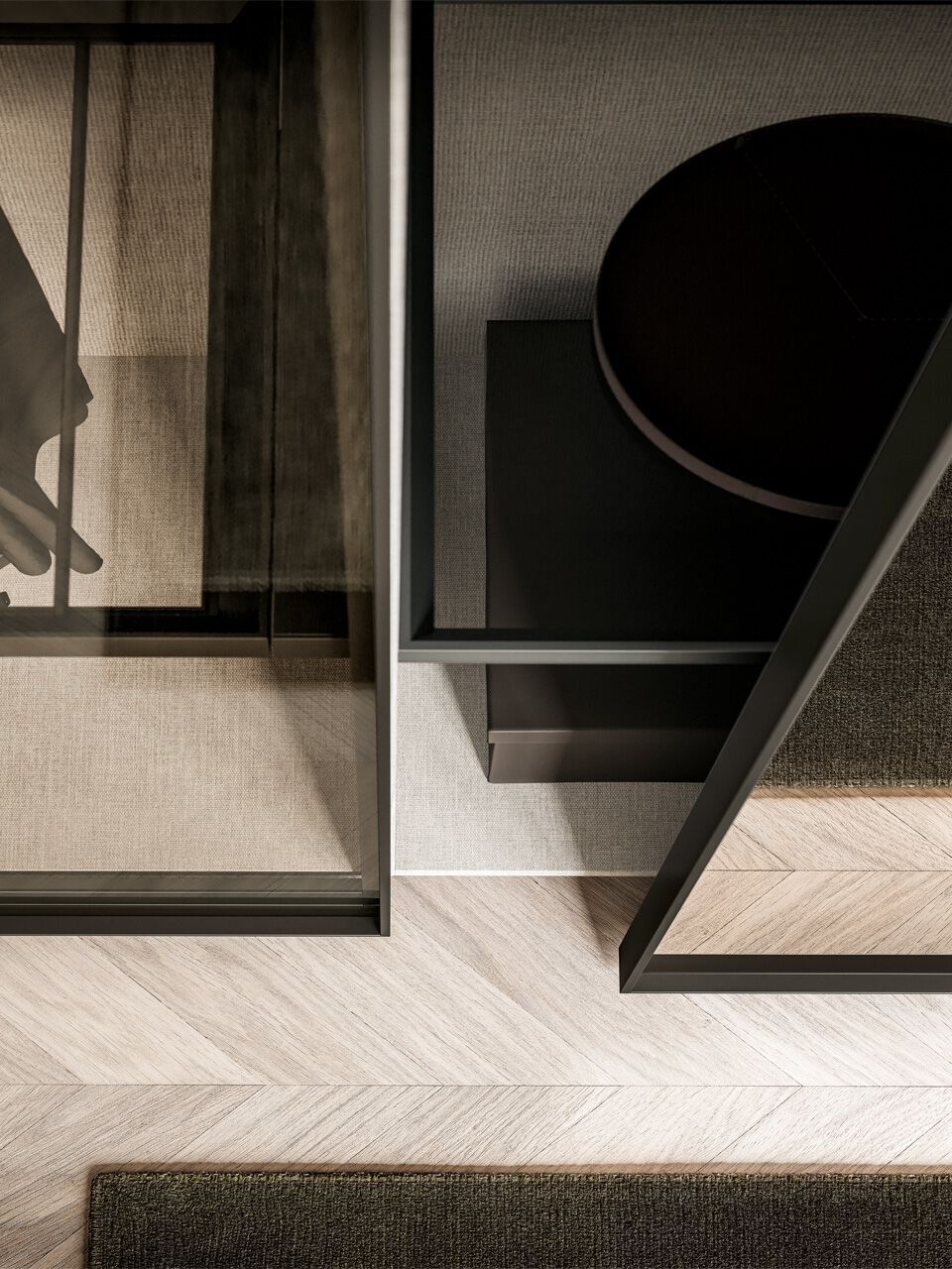 Секционный шкаф из дерева и закаленного стекла с раздвижными дверями Santalucia Mobili NUIT ARCH-00085279 - Вид №4