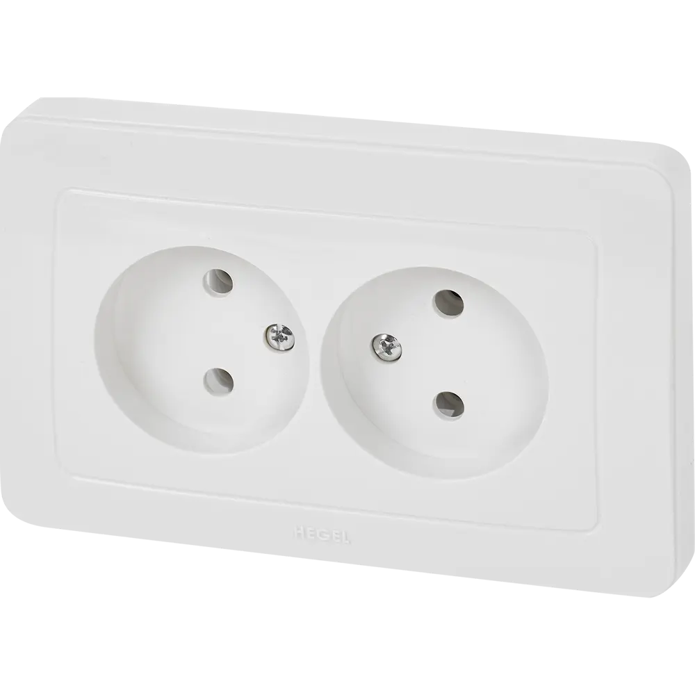 Розетка двойная Hegel цвет белый STLM-2166460 - Вид №1