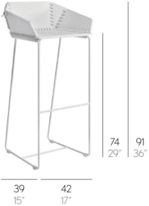 GANDIABLASCO Высокий табурет со спинкой Textile sun-id-1357679 - Вид №8