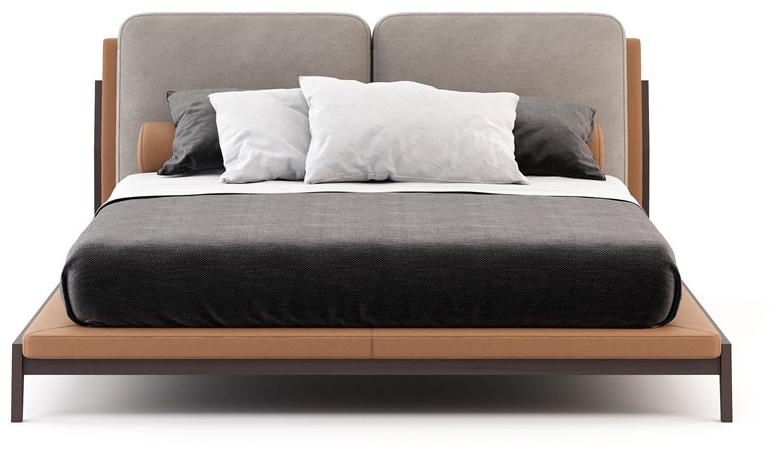 Stylish Club Двуспальная кровать Camel с мягким изголовьем Milos Scf.ml15 - Вид №2