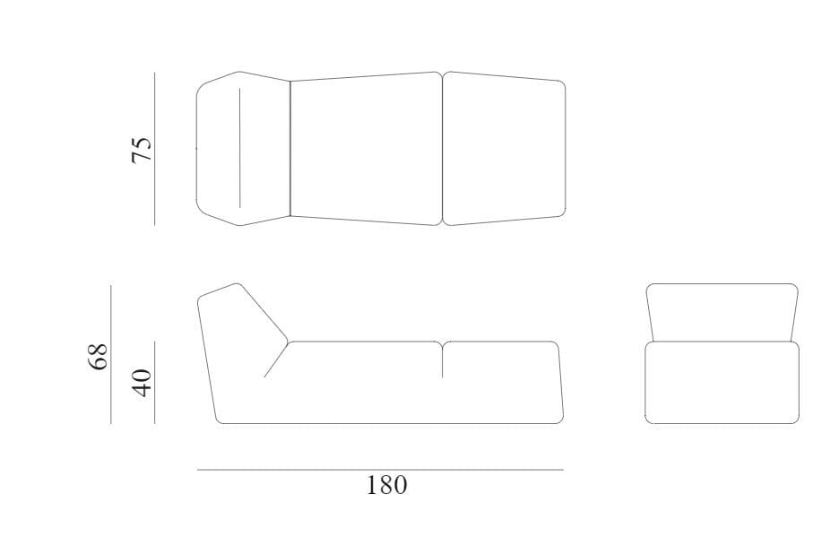 Ткань сад Dormeuse Exteta мягкая линия ARCH-00133977 - Вид №5