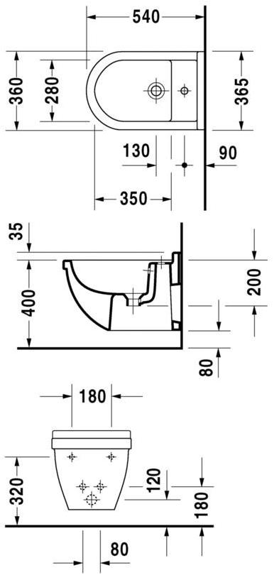 223015 Биде подвесное Starck 3 Duravit - Вид №1