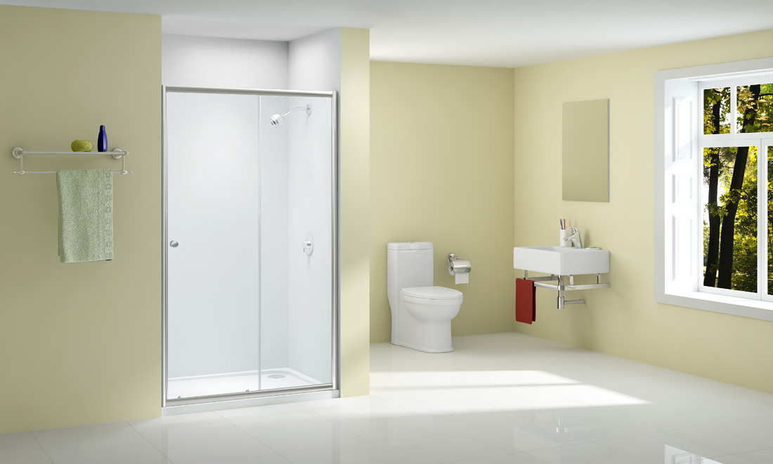 Дверь душевая для установки с боковой панелью A1204B0 Merlyn Ionic Хромированный  - Вид №1