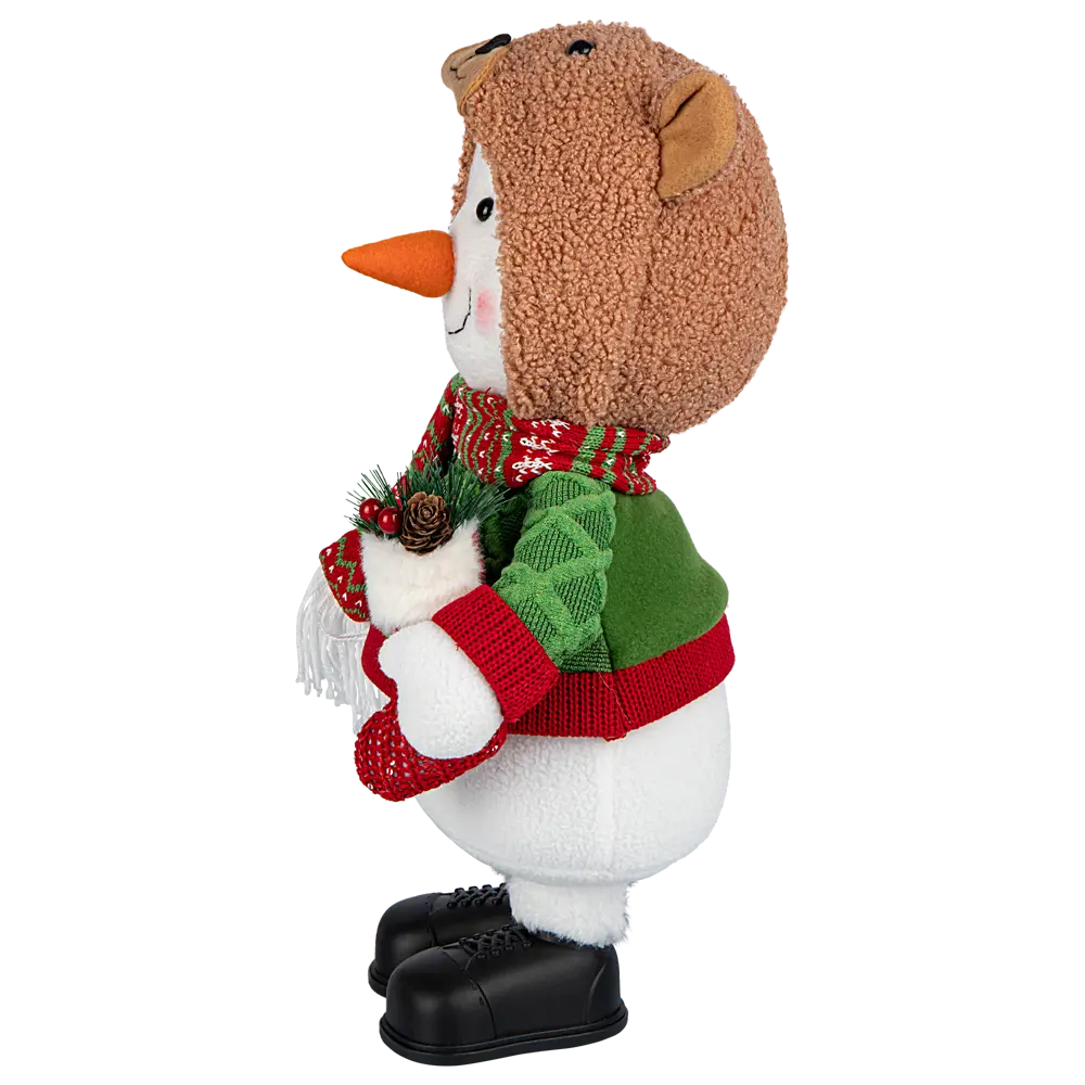 89368051 Декоративная фигура Снеговик в шапочке медвежонка 28x15 см STLM-1542346 Santreyd Christmas - Вид №3