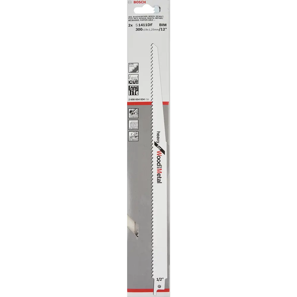 Пилка по дереву металлу и пластику 300 мм для Bosch S1411DF 2 шт. 82582079 STLM-2157403 BOSCH PROFESSIONAL  - Вид №3
