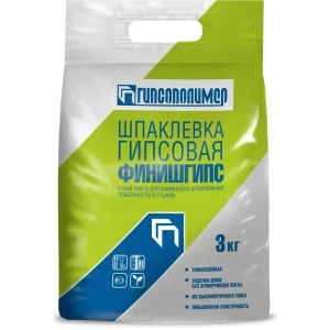 Шпаклёвка гипсовая финишная Гипсополимер ФинишГипс 3 кг 85109801 STLM-2014925
