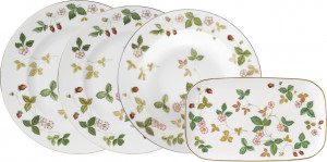 10676131 Wedgwood Сервиз столовый Wedgwood Земляника на 6 персон 19 предметов, фарфор Фарфор костяной