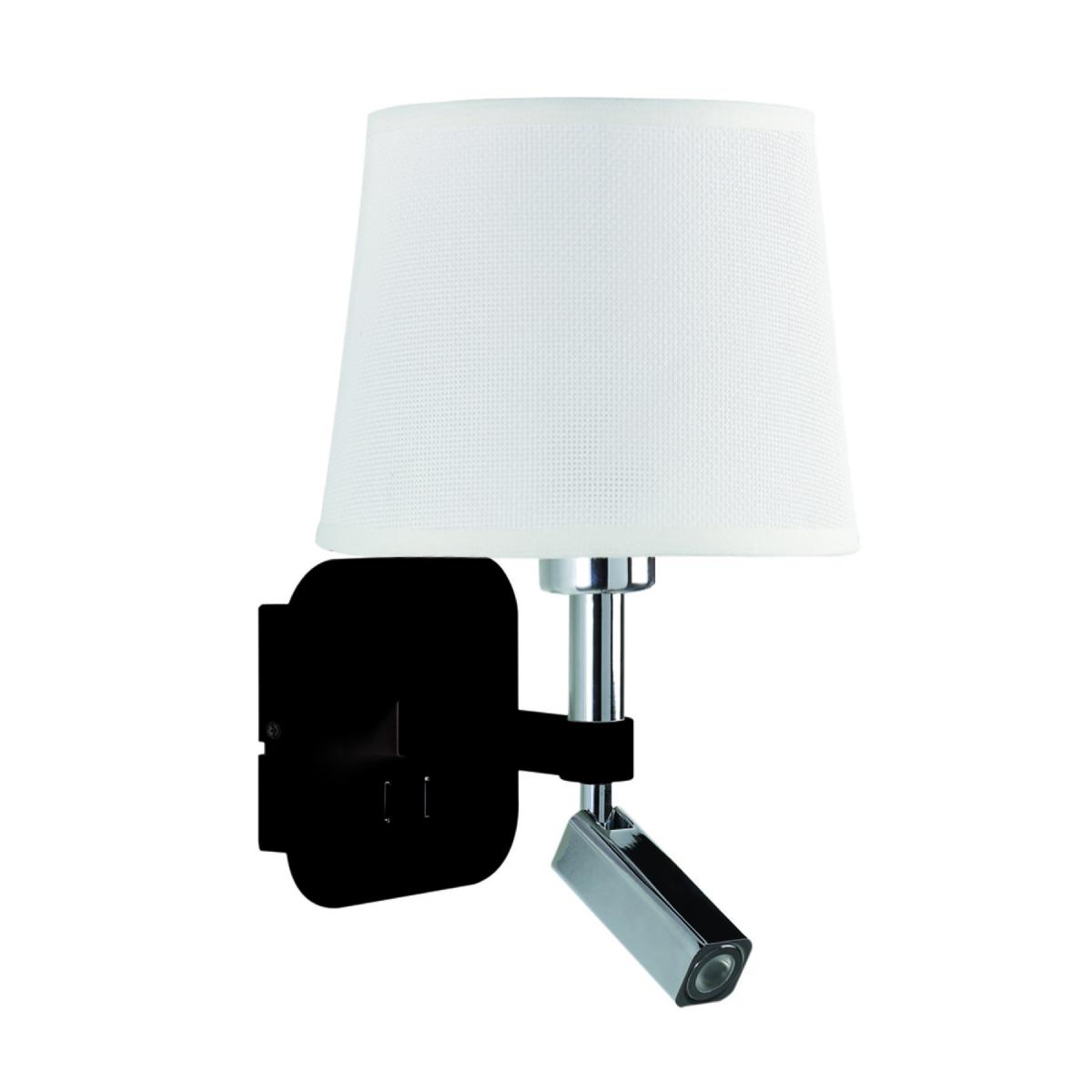 065601 Бра с ридером 5317+5237 белый абажур, черная основа Mantra Habana - Вид №2