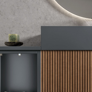 Подвесной туалетный столик с зеркалом