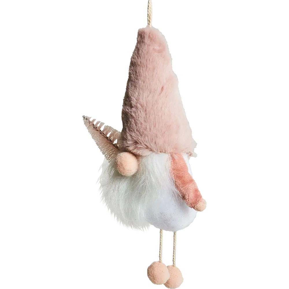 87036533 Елочная игрушка Гном 20x8 цвет розовый STLM-1548889 Santreyd 