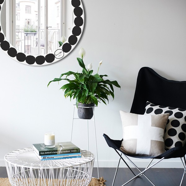 Зеркало круглое с черным принтом диаметр 44 см Sarpi BONESSI НАСТЕННЫЕ 132412 Черный  - Вид №2