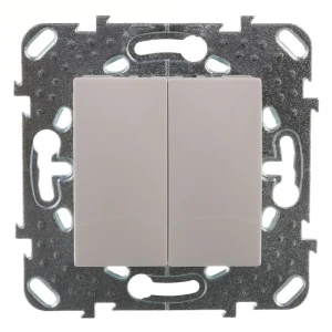 Выключатель встраиваемый Systeme Electric Unica 2 клавиши, цвет белый