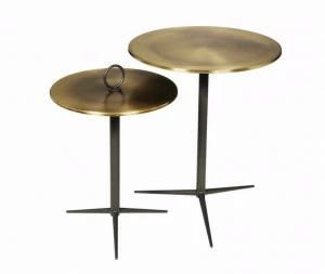 Hamilton Conte Paris Круглый сервировочный столик из латуни