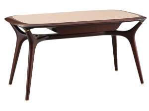 Прямоугольный вишневый стол с ящиками