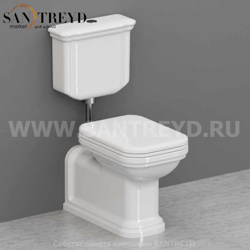 418201 Низкий бачок 40 см цвет Белая глазурь Kerasan Waldorf Италия 