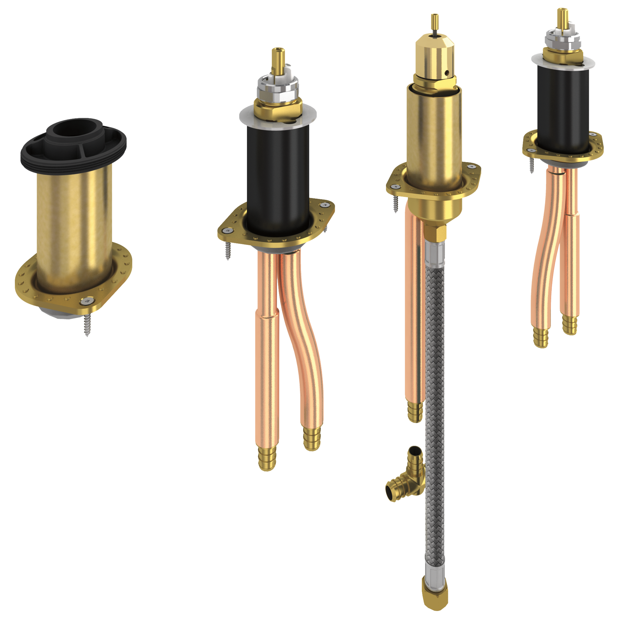 Гибкое крепление с двумя ручками и ручным душем - PEX Crimp Delta Faucet R4707-PX