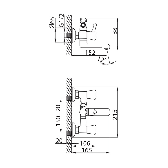 BERSB00M02 Milardo Bering Смеситель для ванны с коротким изливом Bering Россия - Вид №7