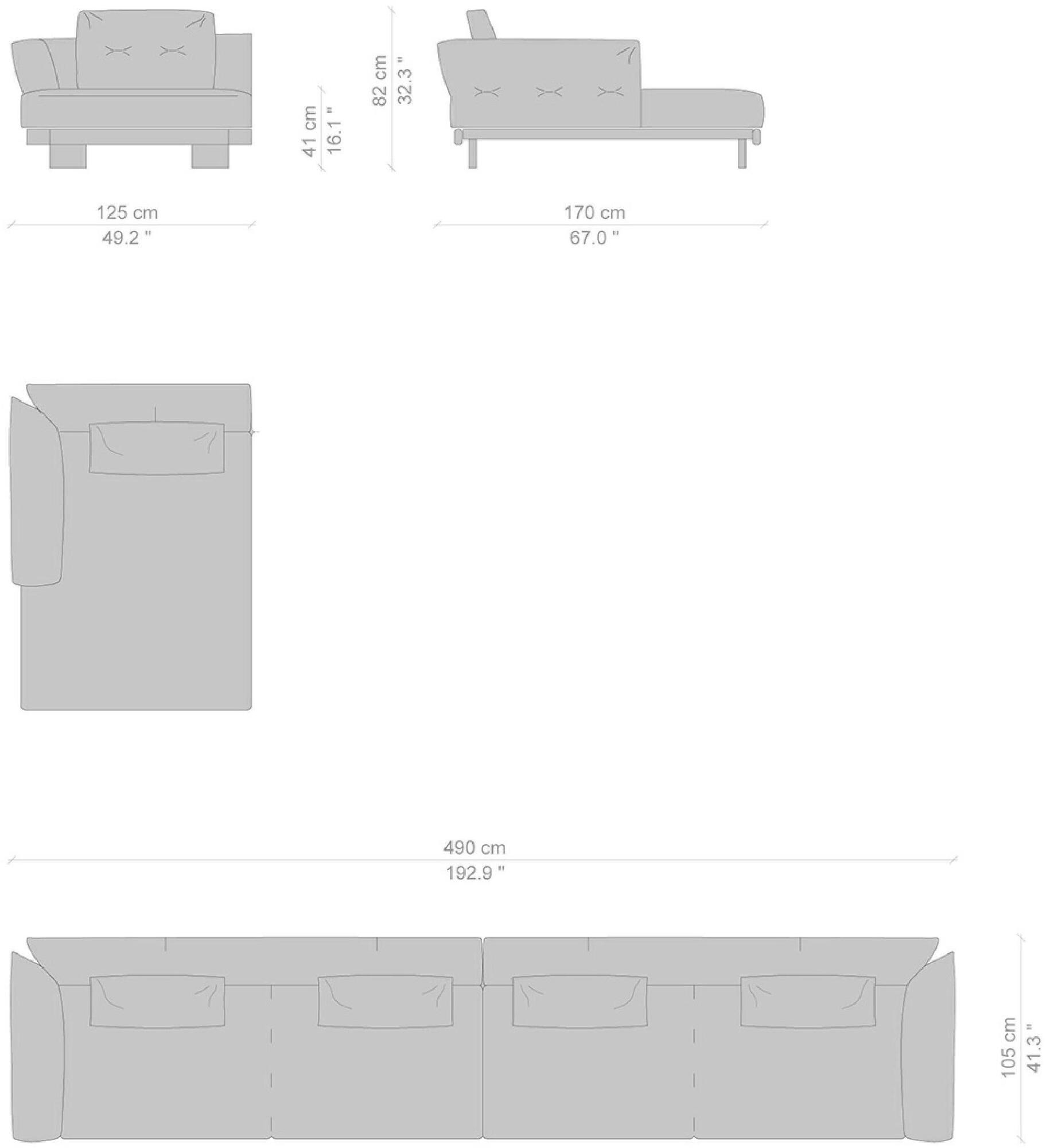 Cassina Модульный модульный диван со съемным чехлом Sengu sun-id-1463927 - Вид №13