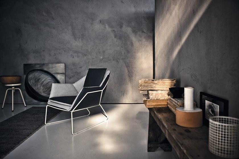 Saba Italia Кресло на санках из ткани с подлокотниками New york sun-id-1448737 - Вид №4