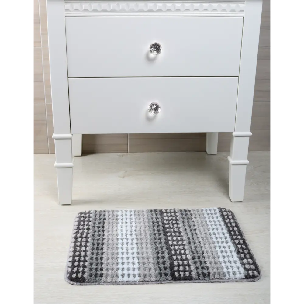 Коврик для ванной комнаты Grampus Point 60x40 см цвет серый STLM-2104422