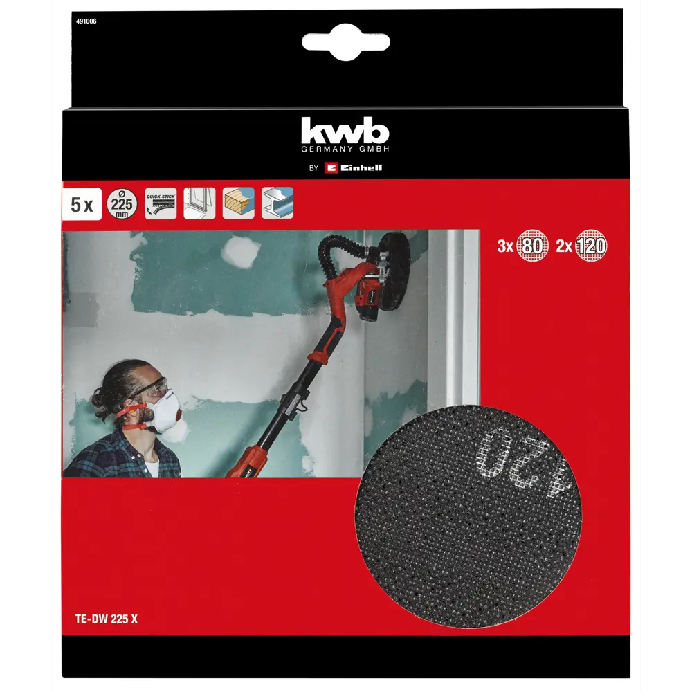 Набор кругов сетчатых KWB P80/P120 225 мм, 5 шт. 82731408 STLM-2164148  - Вид №1