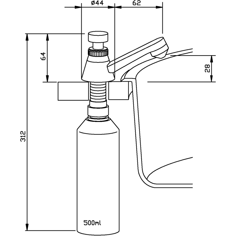 923368 Настольный дозатор мыла из хромированной латуни WP190 WAGNER_EWAR A-LINE Wagner Ewar  - Вид №1