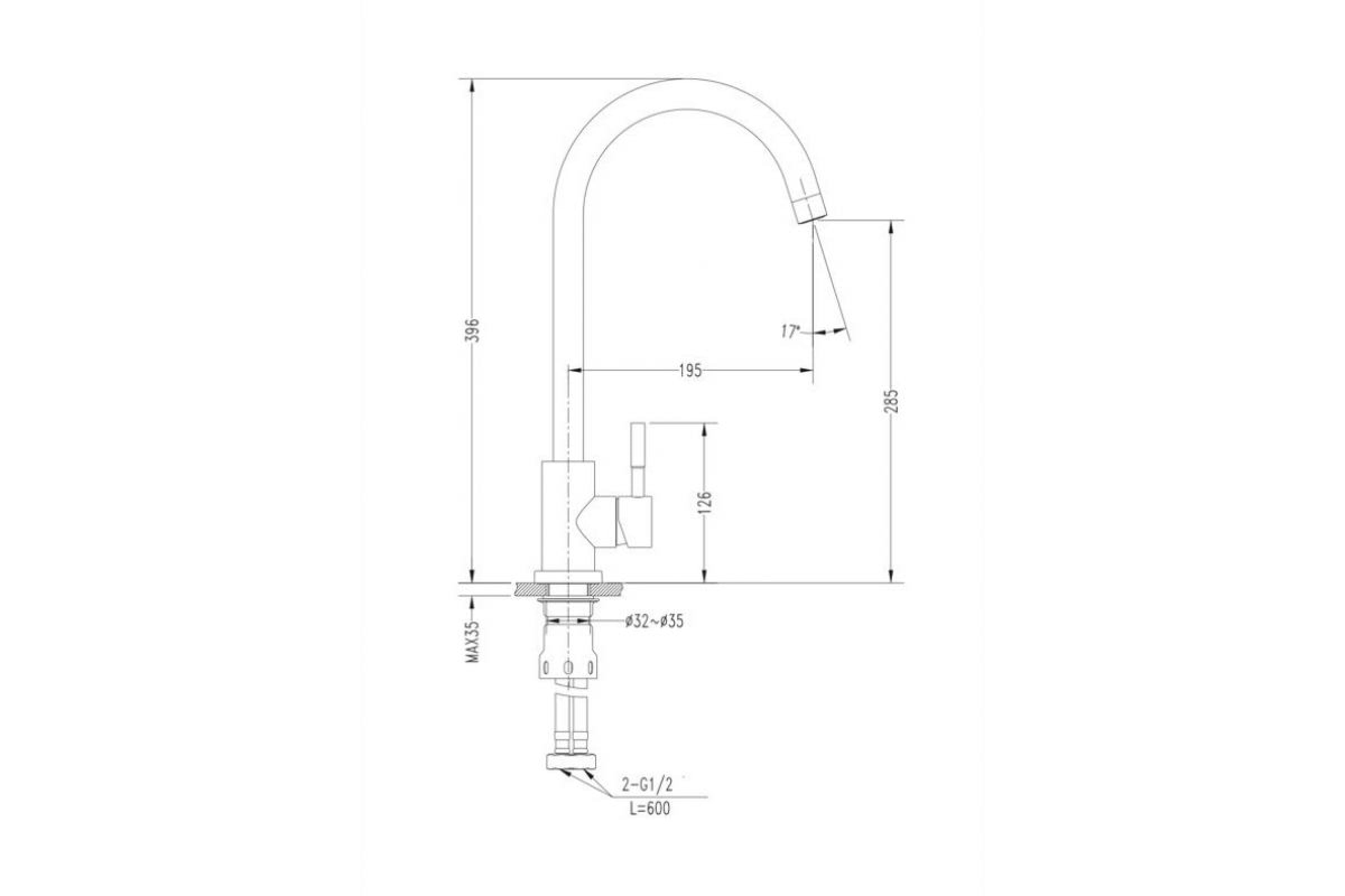 Кухонный смеситель 32235011 иней GranFest Ewigstein - Вид №1