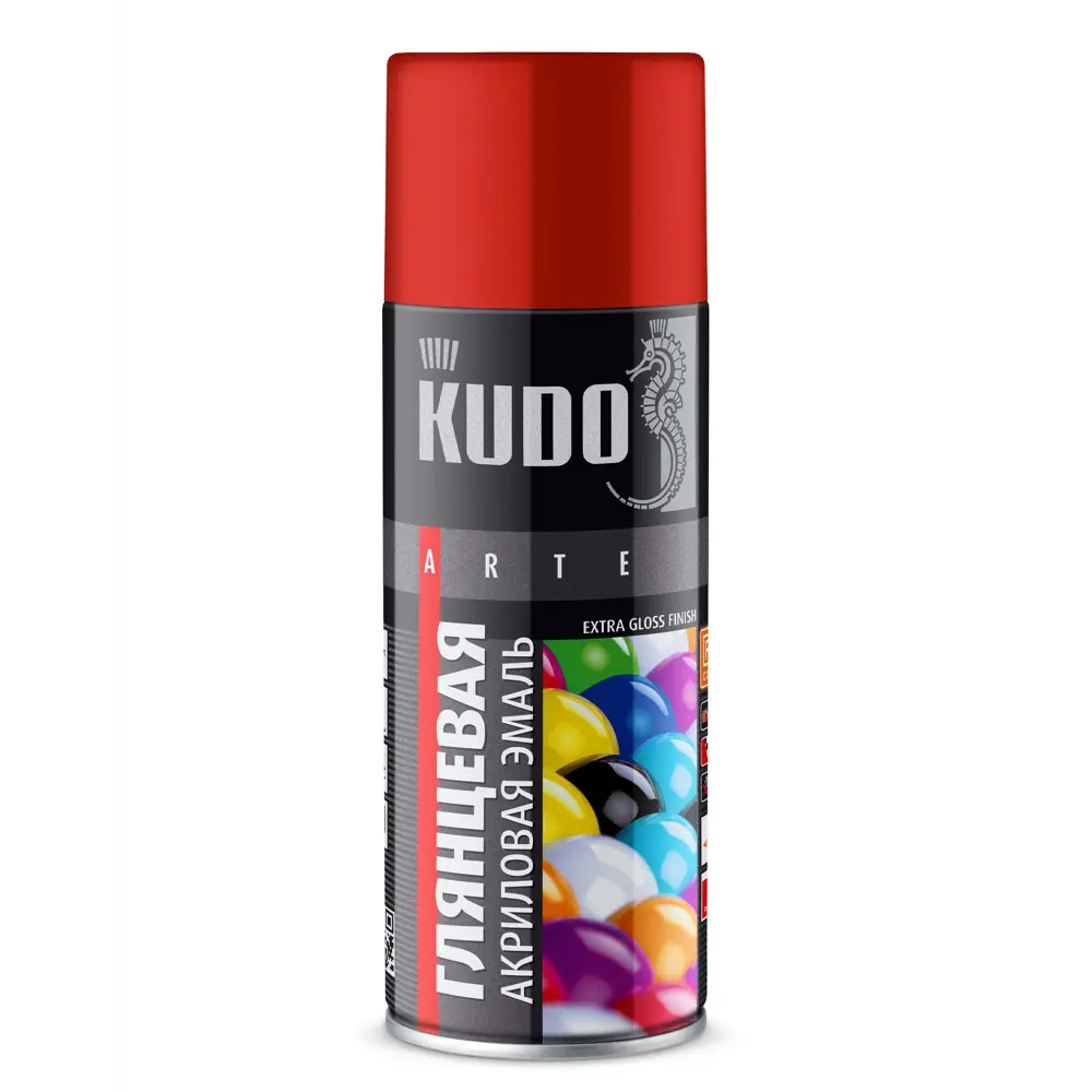 Эмаль аэрозольная для металлочерепицы KUDO акриловая глянцевая цвет красный RAL3020 520 мл STLM-2100200