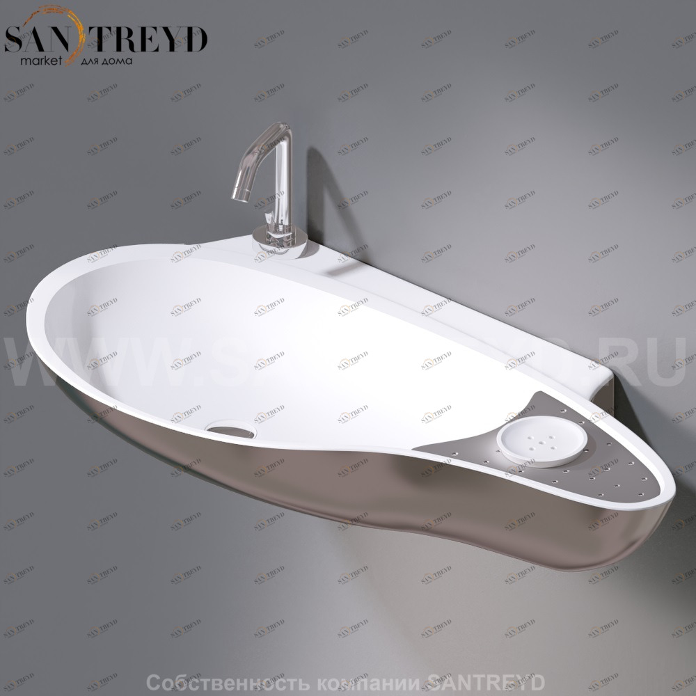 L235T0R1V4..251 Подвесная раковина настенная овальная A. e T. Italia SPOT белая AeT ITALIA ACCENT L235T0R1V4.251