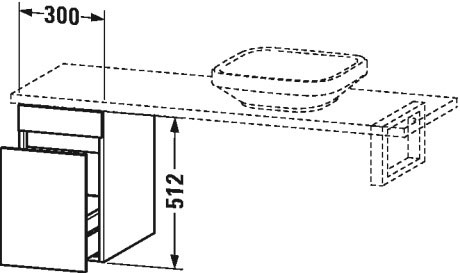 DS532005252 Шкафчик для компактной консоли DuraStyle #DS5320 300 x 478 мм Европейский дуб, декор Duravit - Вид №1