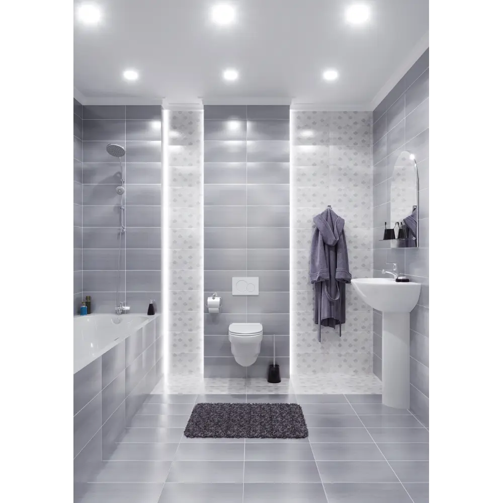 Плитка наcтенная «Сноувинд» 20х40 см 1.58 м2 цвет серый LB CERAMICS STLM-2092138 - Вид №3