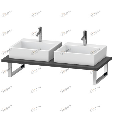 BR105C04949 Brioso Консоль для накладной и встраиваемой сверху раковины компакт Графит матовый, декор Duravit