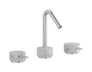 Смеситель для раковины на 3 отверстия с коротким изливом в комплекте с донным клапаном. WE ARE IB mr392cc_1 Chrome Marmo