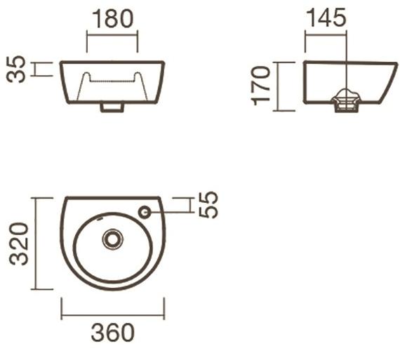 Раковина подвесная Sanitana POP 36 S10013516900000 ( PPLV0E ) - Вид №1
