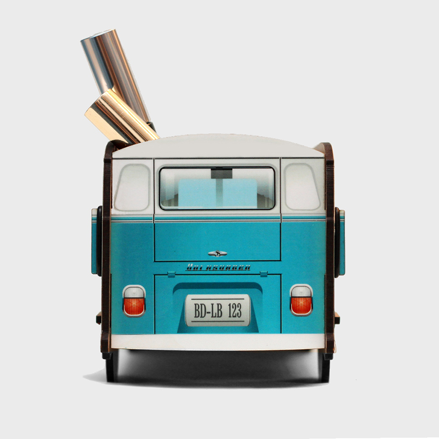 0007 Настольный органайзер vw t1 camper синий BadLab  - Вид №4