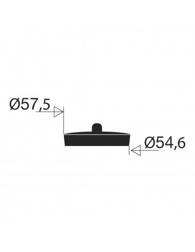 005300 005 00  Сливная пробка черного цвета с кнопкой, Д. 54,6 / 57,5 ​​мм Valentin Чернить  - Вид №2