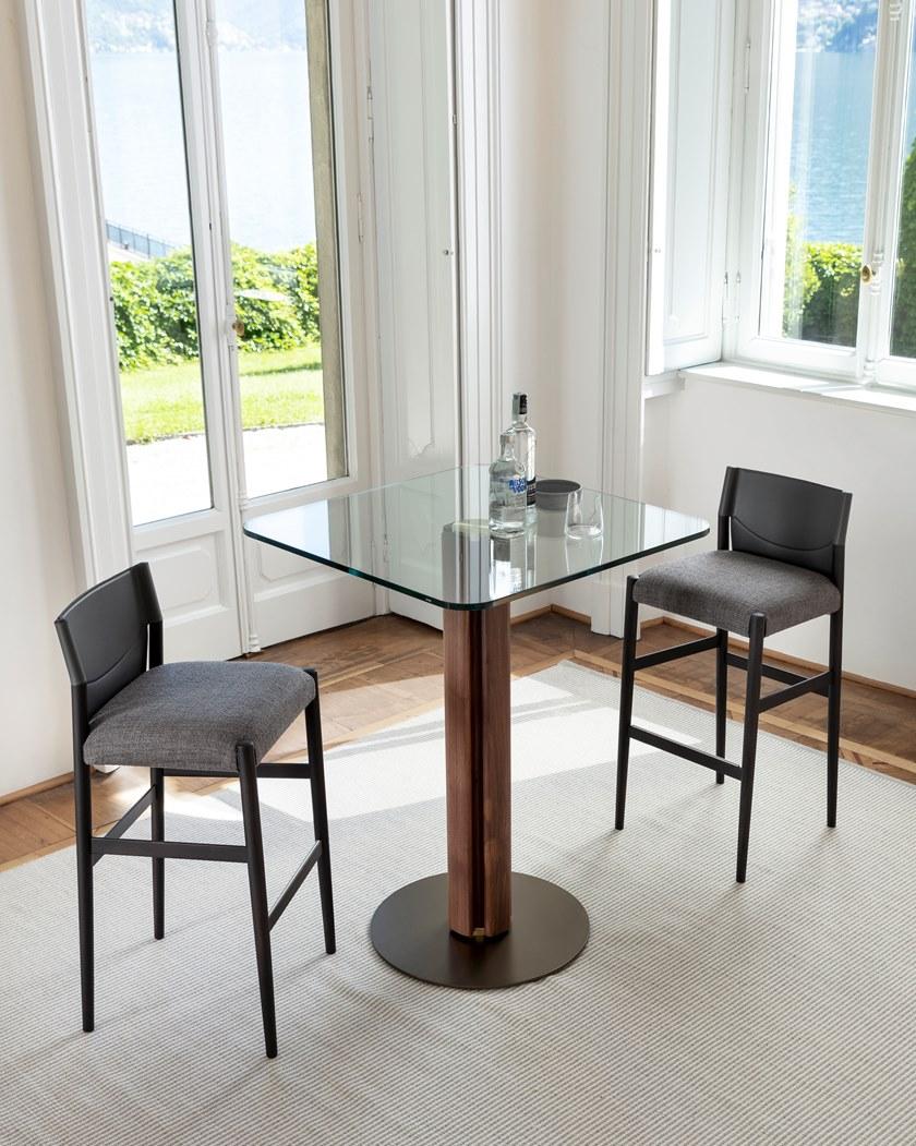 Porada Высокий стол из ореха каналетта со стеклянной столешницей Twenty sun-id-1373125 - Вид №2