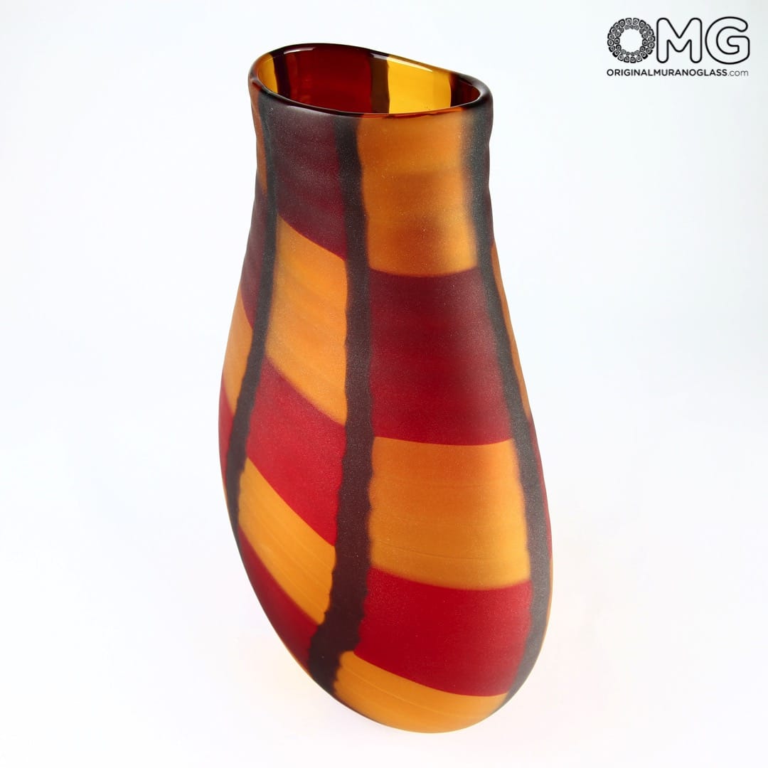 2508 ORIGINALMURANOGLASS Дутая ваза из муранского стекла - единичное изделие - Original Murano Glass OMG 20 см  - Вид №1
