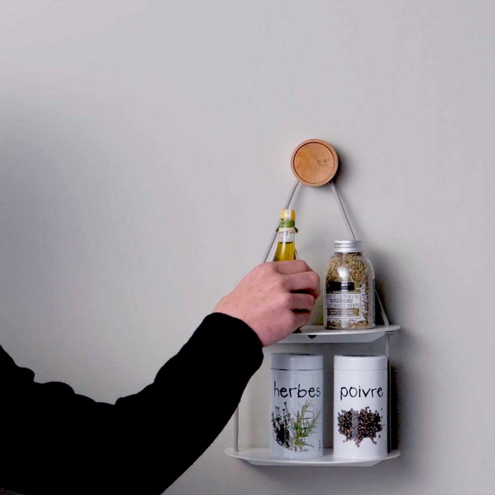 EVRGMDBCEVER Life Design Полка настенная двойная - Ring Ring Непрозрачный белый - Вид №3