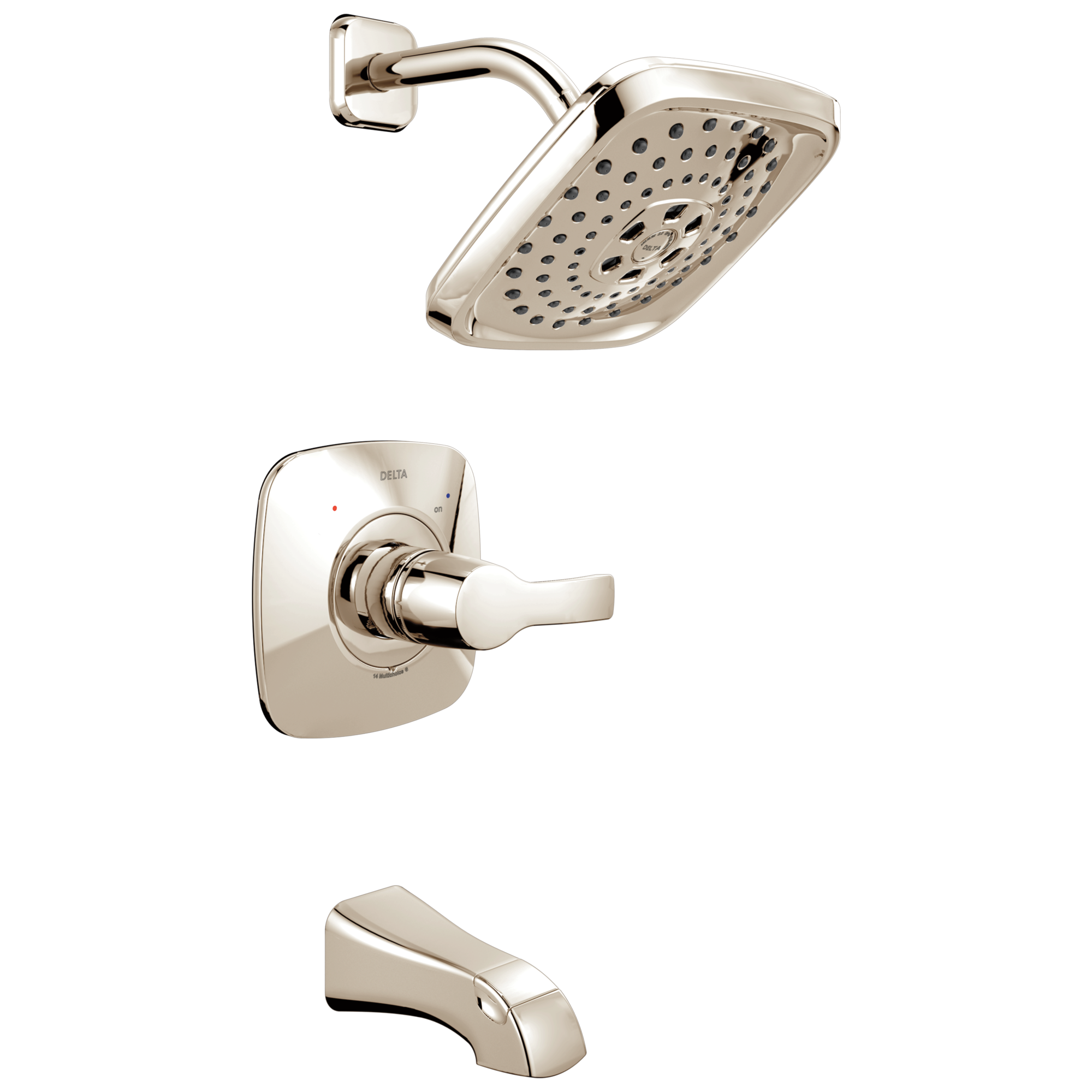 T14452-PN Monitor® 14 Series H2Okinetic® для ванны и душа Delta Faucet Tesla Полированный никель