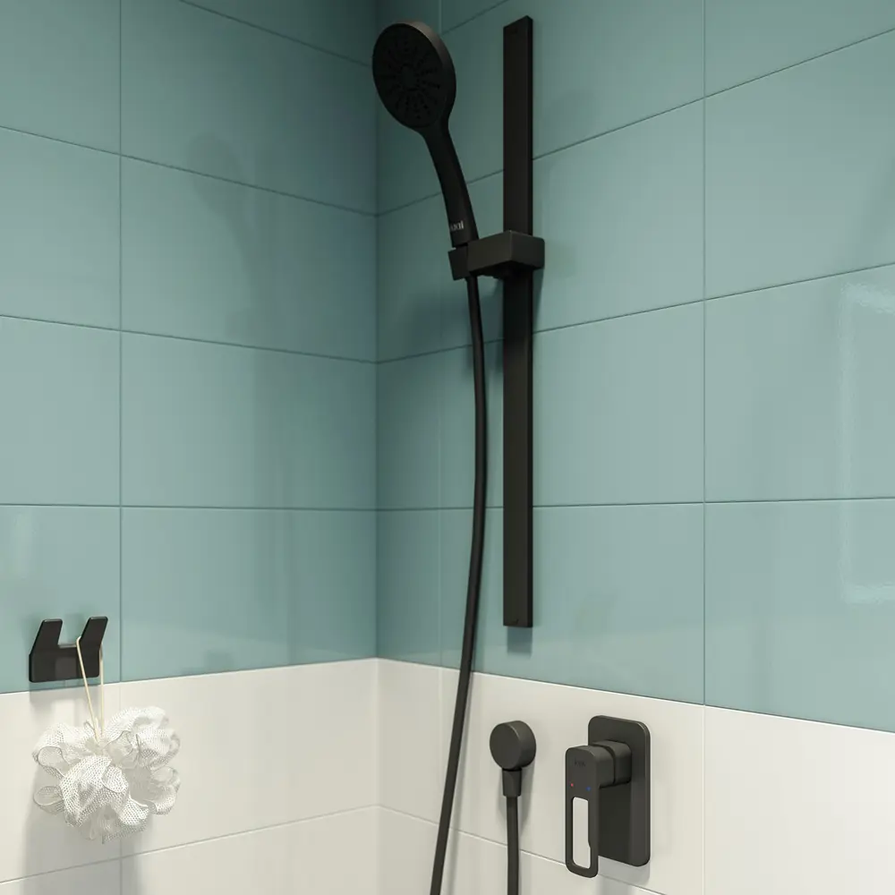 Смеситель для душа встраиваемый Iddis Slide SLIBL00i66 скрытый монтаж цвет черный матовый STLM-2209303 - Вид №1