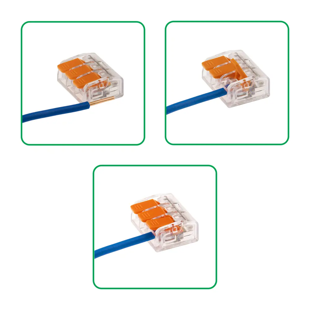 Клеммы соединительные монтажные с рычажком Duwi СМК 223-413 3-проводные 4мм² прозрачные 5шт 26613 6 STLM-2163635 - Вид №4
