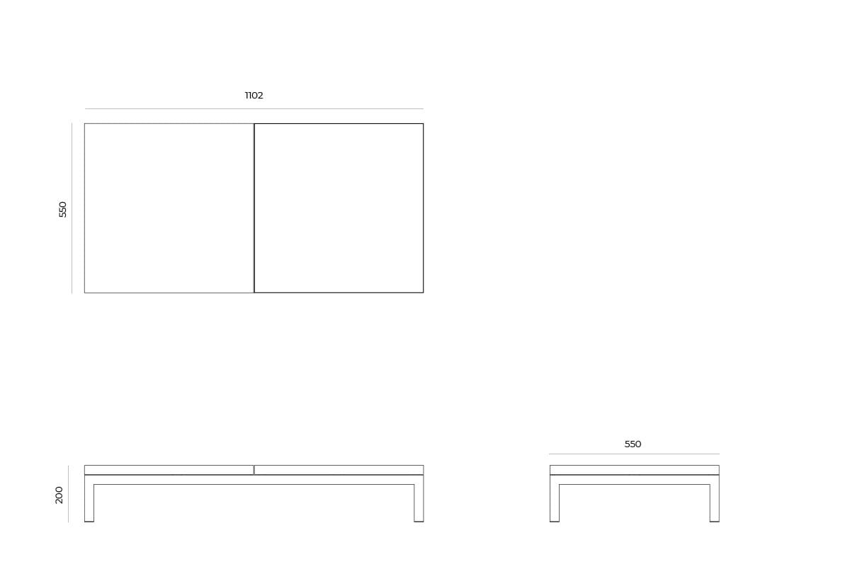 Из нержавеющей стали прямоугольный низкий садовый стол April Furniture TRUE ARCH-00053587 - Вид №7
